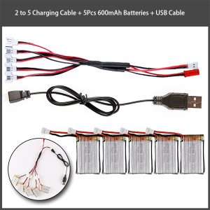 5pcs 37V 600mAh Battery and USB Charger for Syma X5 X5C M68 F949